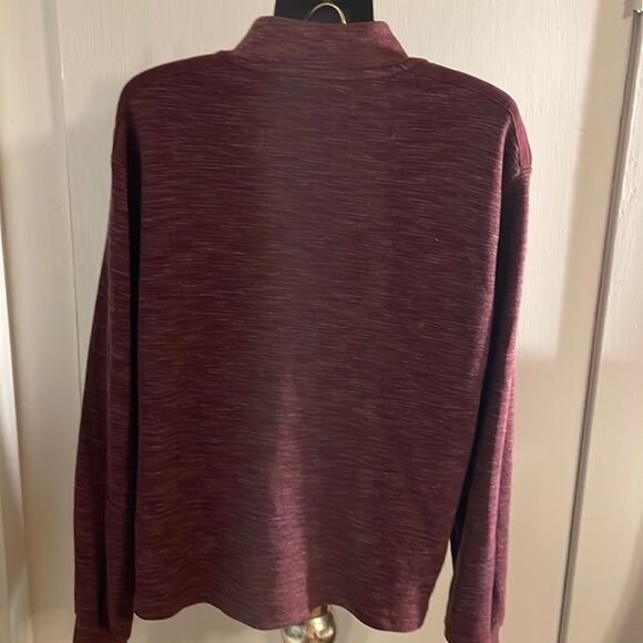 XL Ike Behar Chile Garnet over-dye long sleeve 1/4 zip pullover sweater - Picture 7 of 13